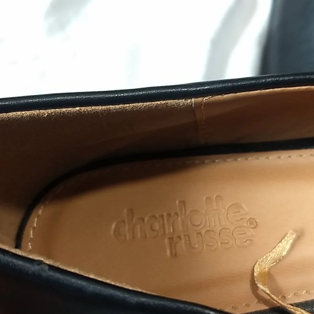 NWOT Charlotte Russe Kristen Black Pointed Flats Shoes